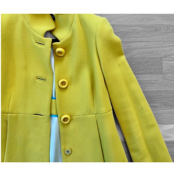 J.Crew Italian Double-Cloth Wool Ruffle Collar Coat with Thinsulate in Yellow - Picture 5 of 6